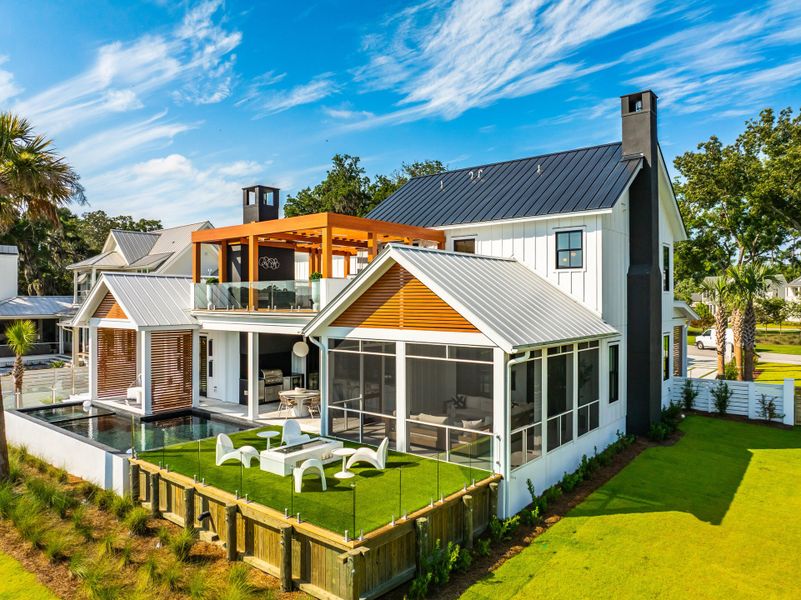 Exterior details and patio area of a home in , Charleston (Image 31). Exterior details and patio area of a home in , Charleston (Image 31).