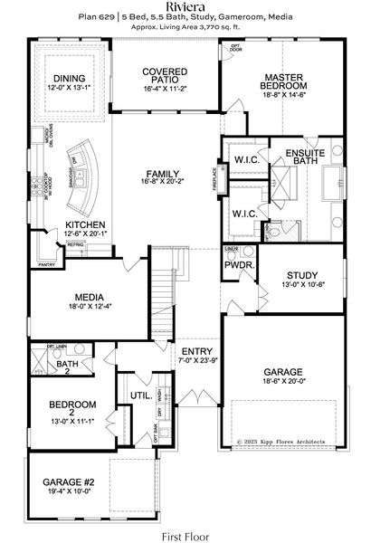 2D floor plan layout for the L629 by Lifestyle Homes in Heritage Series 64s, Frisco, TX (Image 3).