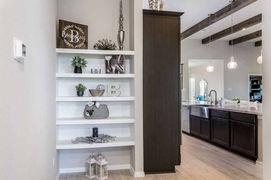 Lovely and convenient built-ins for great additional storage or decor