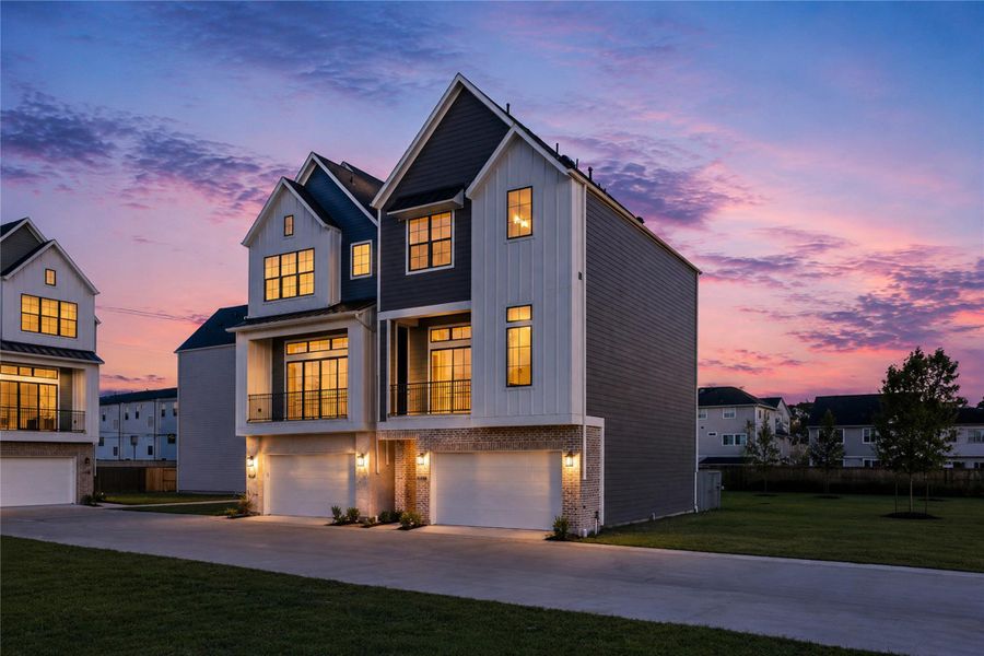 Front exterior of a new home in , Houston, TX, highlighting curb appeal (Image 1). Front exterior of a new home in , Houston, TX, highlighting curb appeal (Image 1).