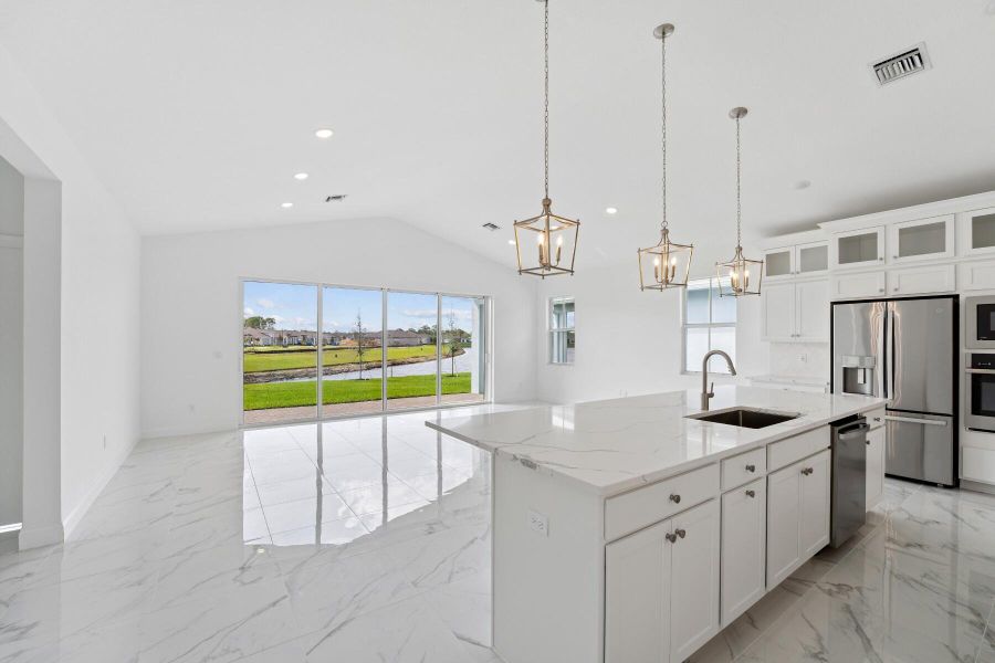 Kitchen, Dining Area & Great Room
