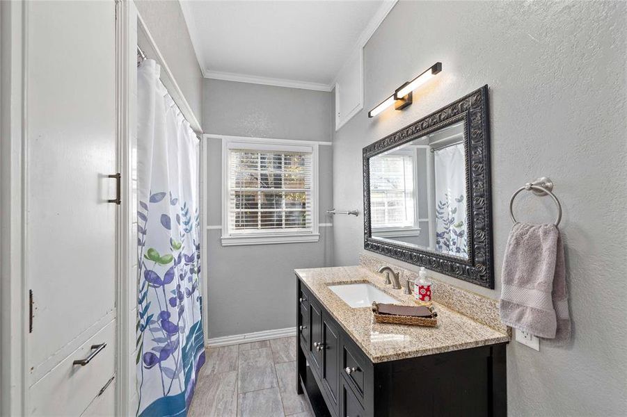 Bathroom with tub shower combo