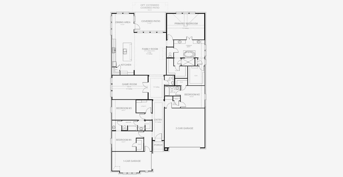 2D floor plan layout for the 2885W by Perry Homes in Katy Court 65', Katy, TX (Image 4). 2D floor plan layout for the 2885W by Perry Homes in Katy Court 65', Katy, TX (Image 4).