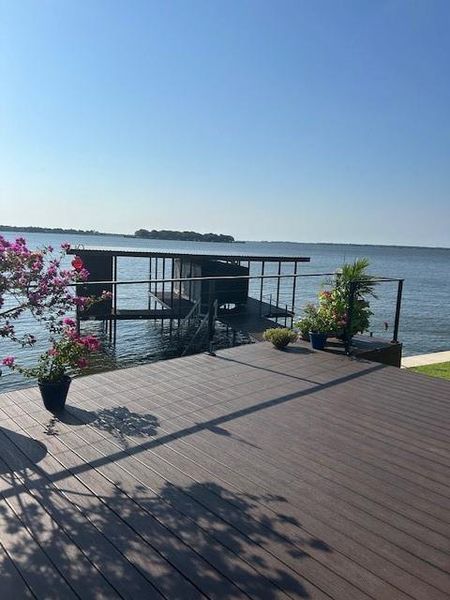 Dock with a water view