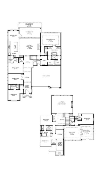2D floor plan layout of this home in Elyson, Katy, TX (Image 4).