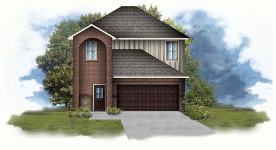 Representative exterior photo of a completed home built from the Bethany II S by DSLD Homes in Aldeana, Bonney, TX (Image 1). Representative exterior photo of a completed home built from the Bethany II S by DSLD Homes in Aldeana, Bonney, TX (Image 1).