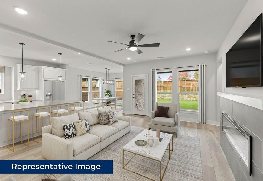 Representative furnished interior of a home built from the Edgestone F by First Texas Homes in Solterra, Mesquite (Image 7). Representative furnished interior of a home built from the Edgestone F by First Texas Homes in Solterra, Mesquite (Image 7).