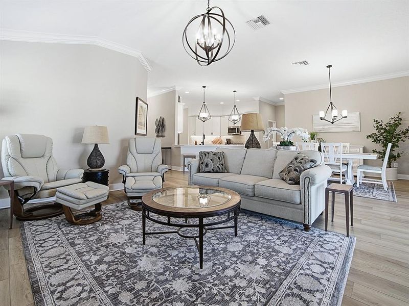 Furnished interior view inside a new home in , The Villages (Image 8). Furnished interior view inside a new home in , The Villages (Image 8).