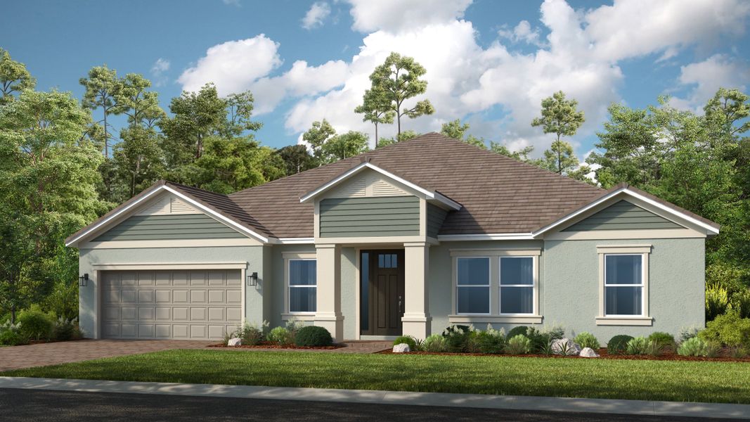 Representative exterior photo of a completed home built from the Abaco by Taylor Morrison in Victoria Lakes, Odessa, FL (Image 20). Representative exterior photo of a completed home built from the Abaco by Taylor Morrison in Victoria Lakes, Odessa, FL (Image 20).