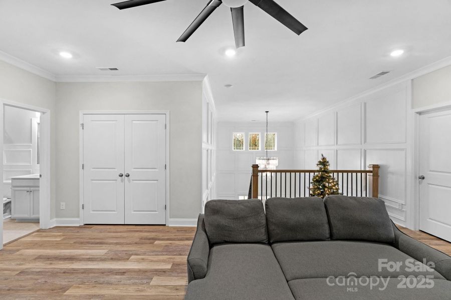 Loft/bonus area with custom closet