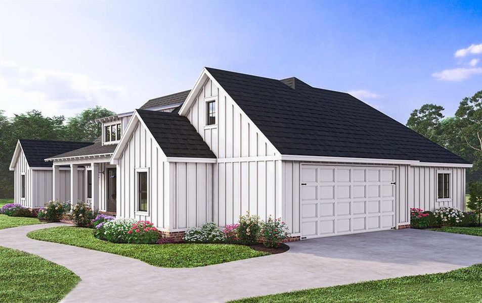 Front exterior of a new home in Oak Water Ranch, Granbury, TX, highlighting curb appeal (Image 24).