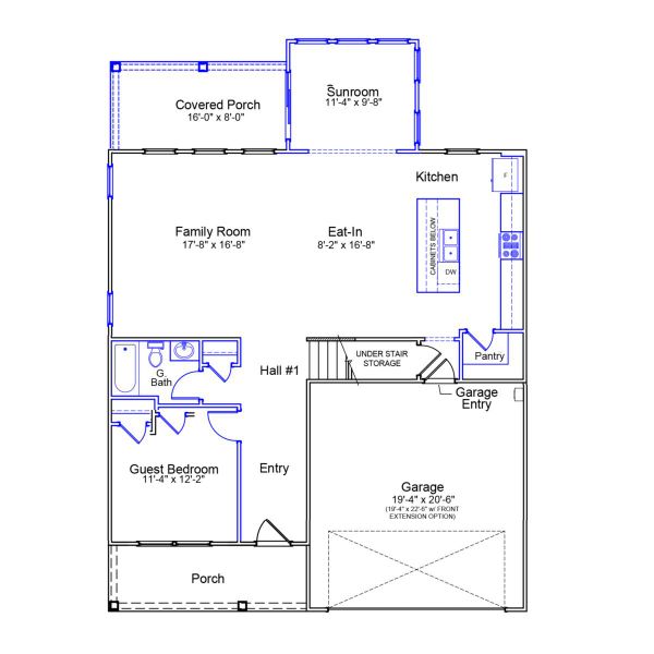2D floor plan layout of this home in Fieldstone, Lexington, NC (Image 3).