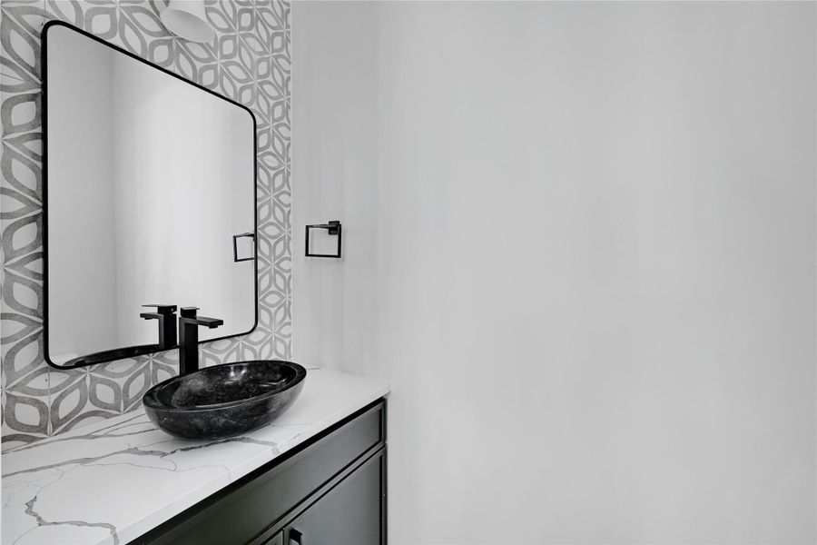 Bathroom featuring vanity