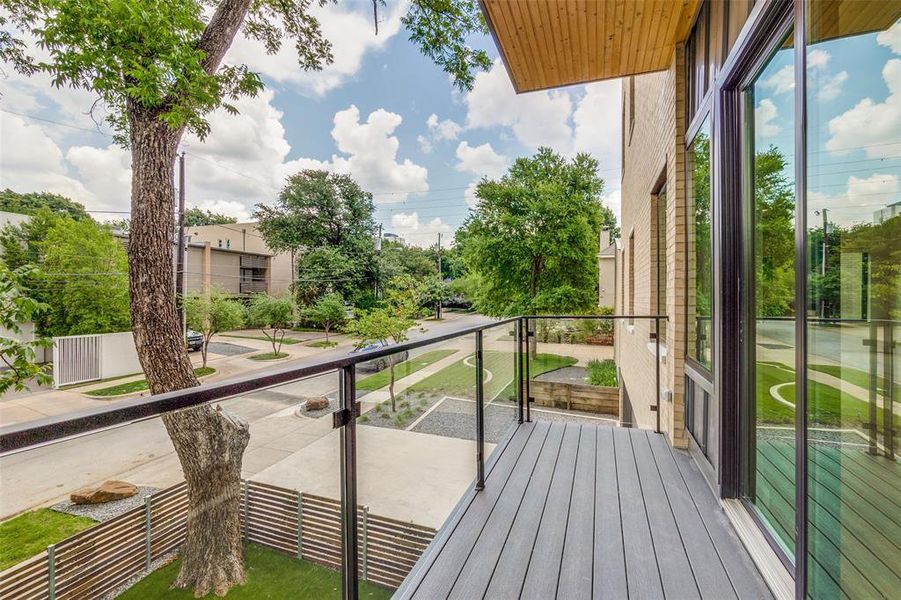 Balcony with quiet street views