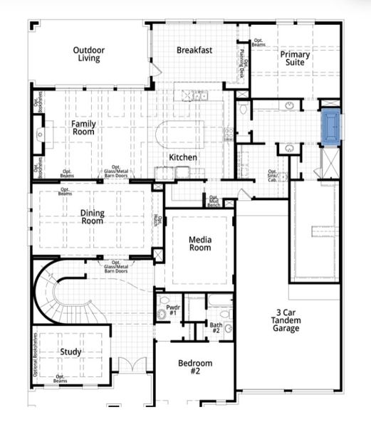 2D floor plan layout for the 817 by Highland Homes in Fulbrook on Fulshear Creek, Fulshear, TX (Image 21). 2D floor plan layout for the 817 by Highland Homes in Fulbrook on Fulshear Creek, Fulshear, TX (Image 21).