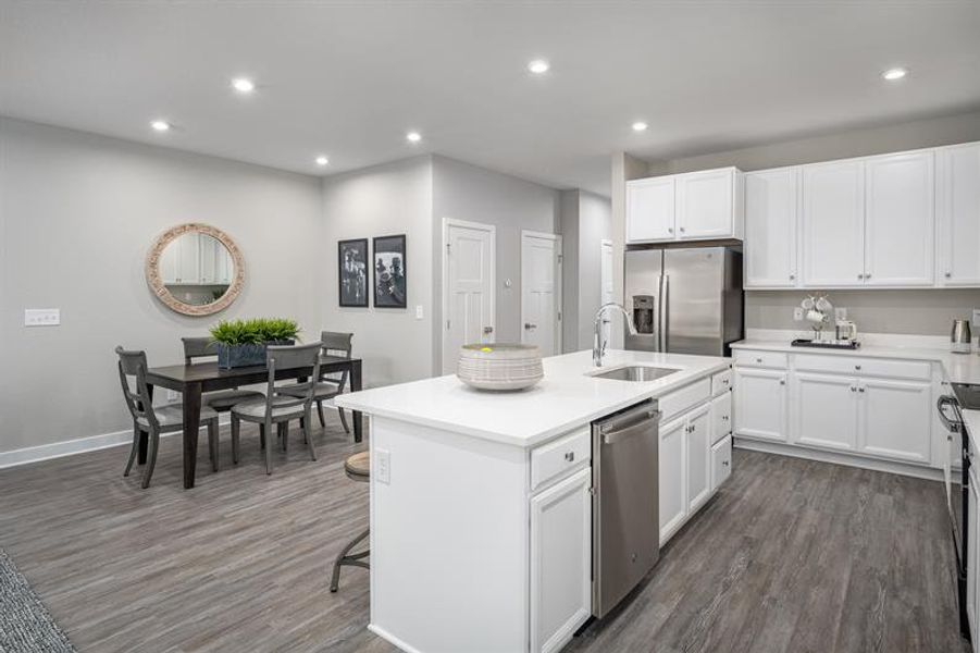 Representative furnished interior of a home built from the Roxbury End Home by Ryan Homes in Creek Water Townhomes, Indian Land (Image 4).