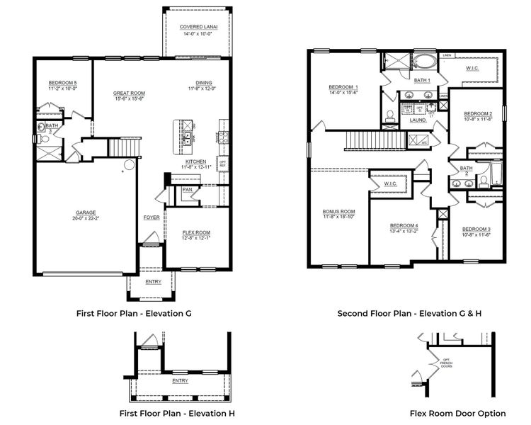 2D floor plan layout for the Hemingway by D.R. Horton in Oakfield Trails, Parrish, FL (Image 3).