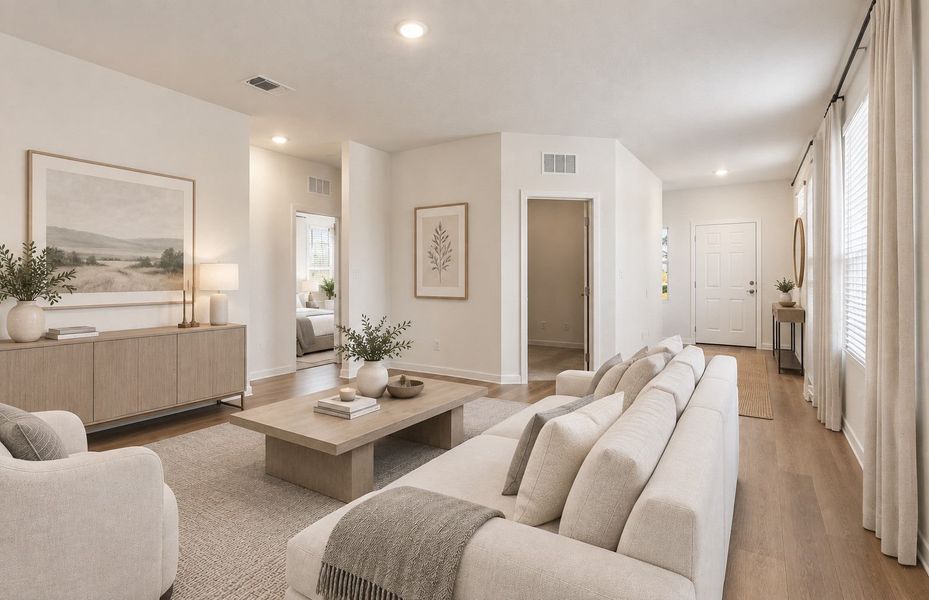 Representative furnished interior of a home built from the Taft by Pulte Homes in Crosswinds, Kyle (Image 12).