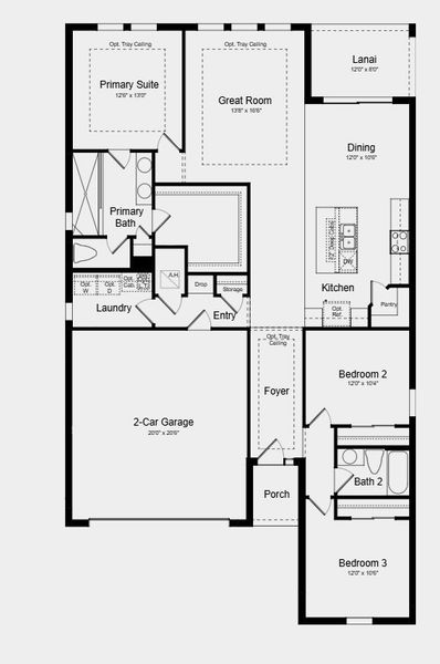 2D floor plan layout for the Atlantic by Taylor Morrison in Windward Preserve, Cocoa, FL (Image 3).