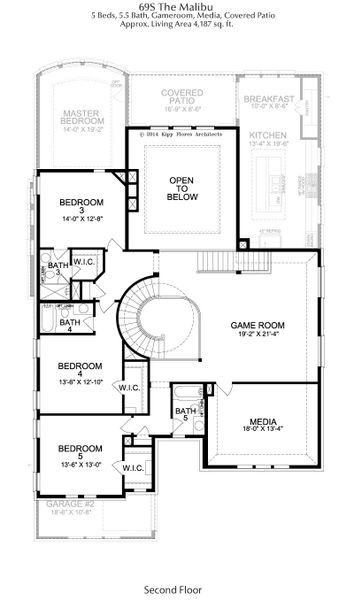 2D floor plan layout for the Malibu by Landon Homes in Fields Prestige - 60's, Frisco, TX (Image 3). 2D floor plan layout for the Malibu by Landon Homes in Fields Prestige - 60's, Frisco, TX (Image 3).