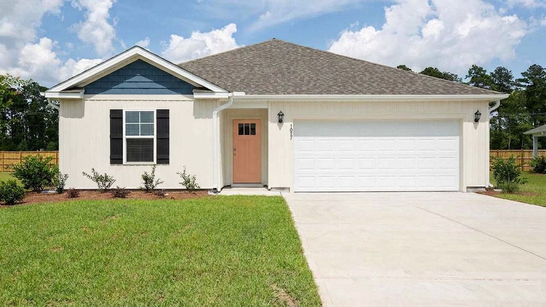 Front exterior of a new home in Vineyard Trail, Jacksonville, NC, highlighting curb appeal (Image 1). Front exterior of a new home in Vineyard Trail, Jacksonville, NC, highlighting curb appeal (Image 1).