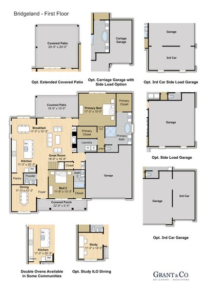 2D floor plan layout for the Bridgeland by Grant & Co in White Oak, Arlington, TN (Image 3).