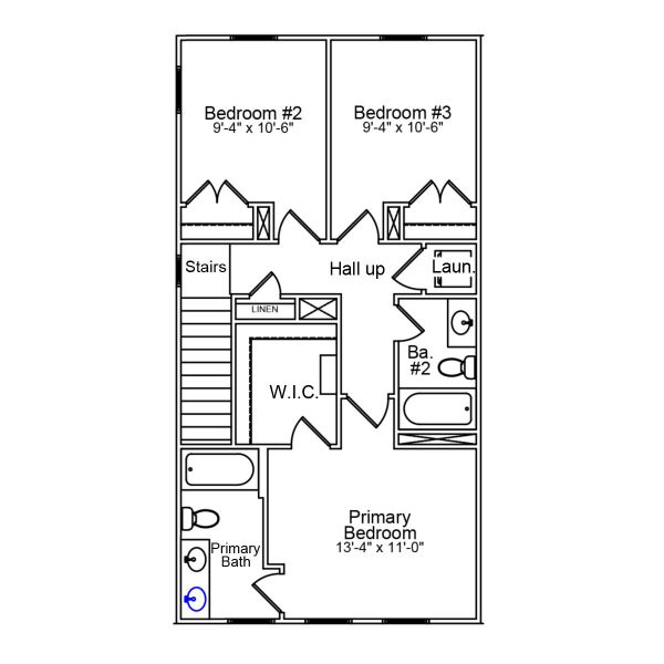 2D floor plan layout of this home in Avenue One, Castle Hayne, NC (Image 4).