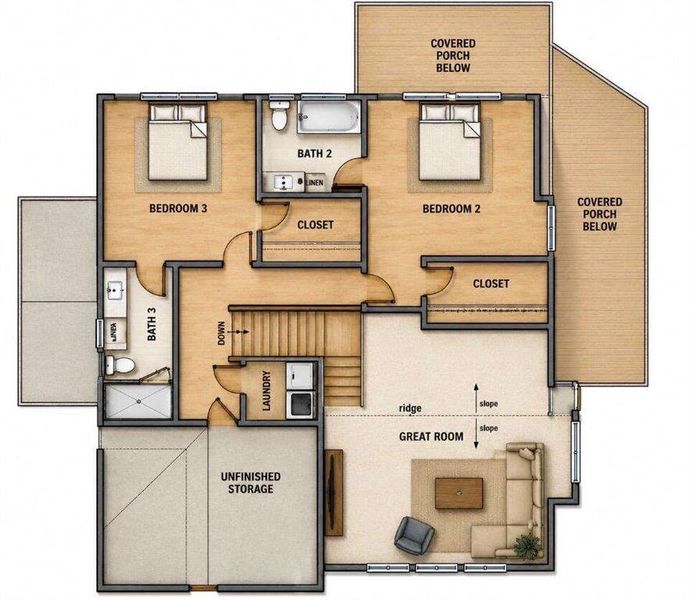 2D floor plan layout of this home in , Ellijay, GA (Image 6).