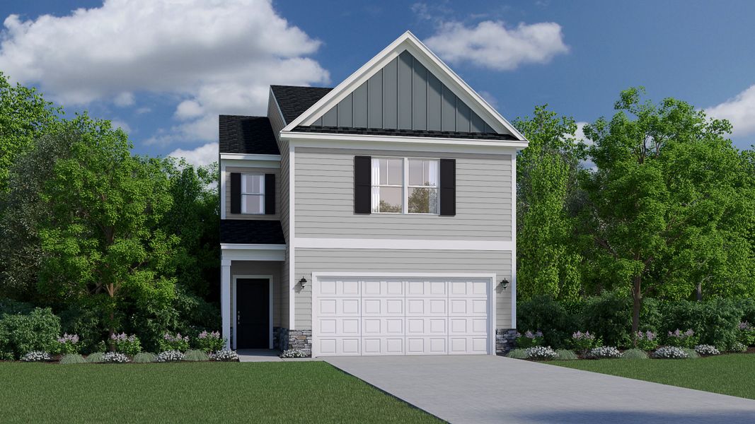 Representative exterior photo of a completed home built from the Jordan Plan by Veranda Homes in Beechwood Pond, Woodruff, SC (Image 3).