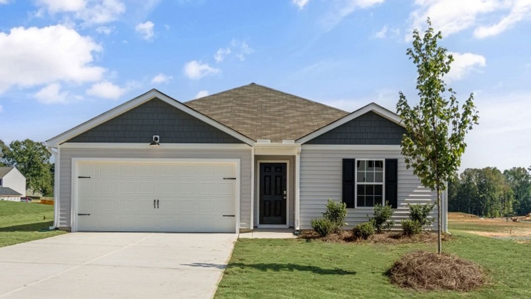 Representative exterior photo of a completed home built from the FREEPORT by D.R. Horton in River's Edge, Mayodan, NC (Image 15).