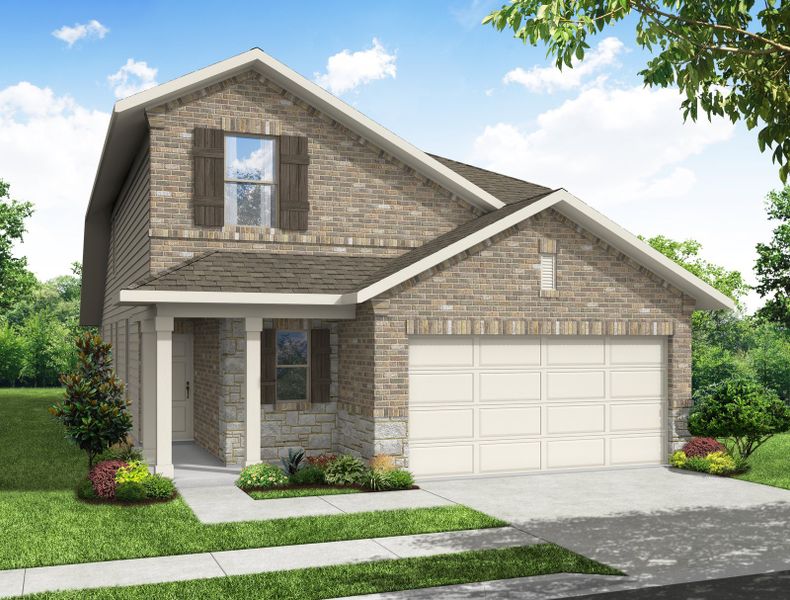 Representative exterior photo of a completed home built from the Willow by Impression Homes in Creekside Ranch, Blue Ridge, TX (Image 9). Representative exterior photo of a completed home built from the Willow by Impression Homes in Creekside Ranch, Blue Ridge, TX (Image 9).