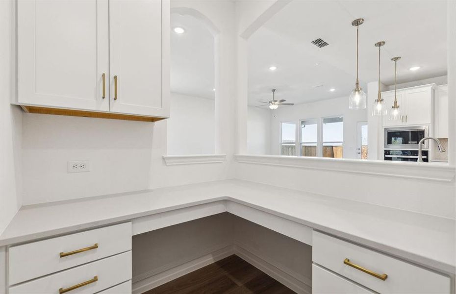 Pulte Planning Center off kitchen and dining area Pulte Planning Center off kitchen and dining area