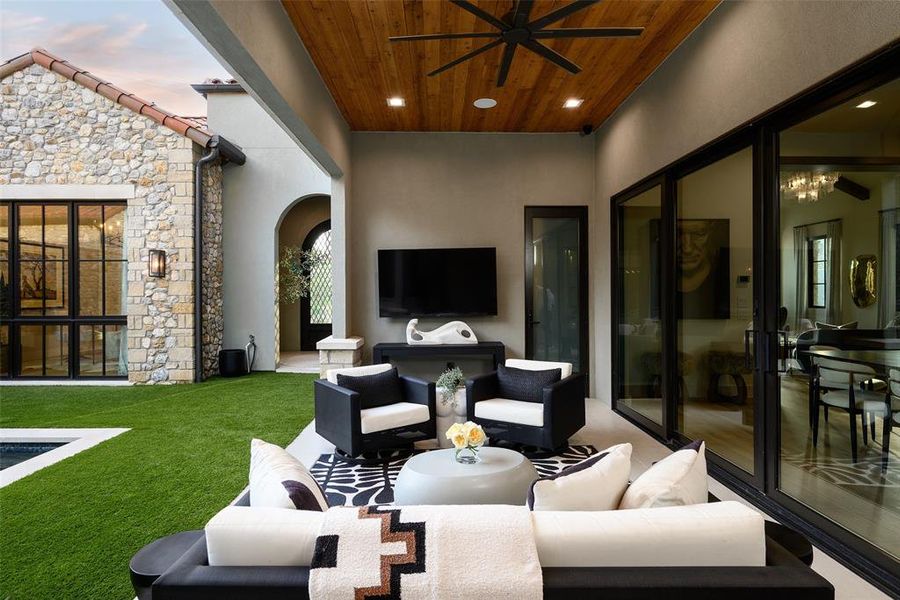 Exterior details and patio area of a home in , Westlake (Image 4).