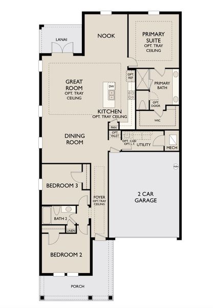 2D floor plan layout for the Douglas by Ashton Woods in Oakfield Trails Traditional, Parrish, FL (Image 3).