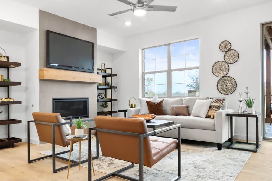 Furnished interior view inside a new home in The Tribute, The Colony (Image 7).