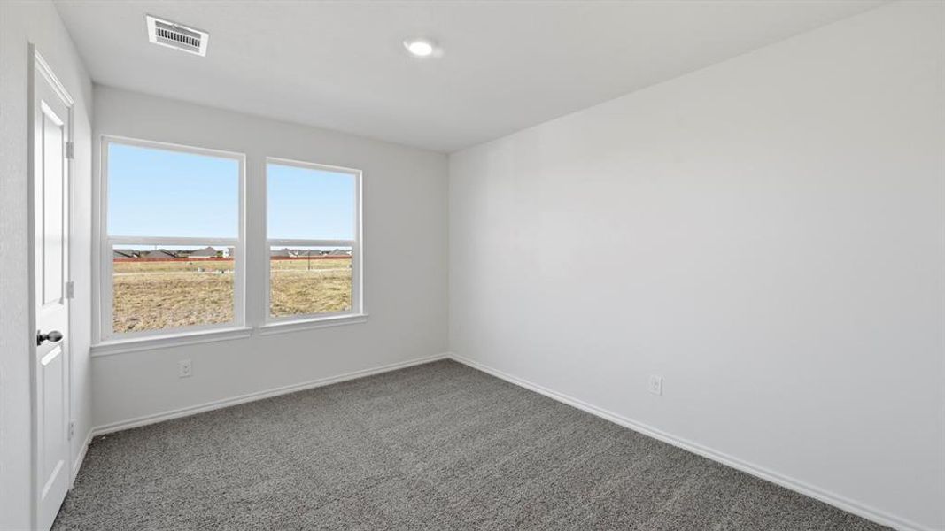 Spare room with carpet floors and baseboards Spare room with carpet floors and baseboards