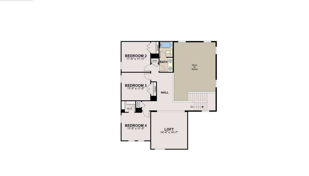 2D floor plan layout for the Poinsettia by Hakes Brothers in Hickory Ridge Estates, Elmendorf, TX (Image 4).