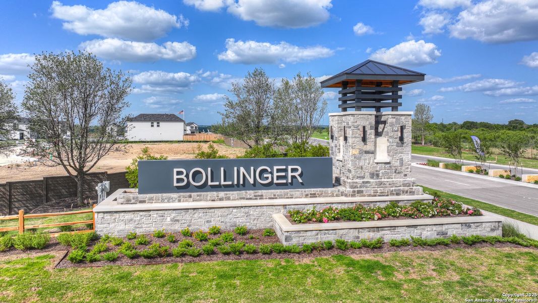 Front exterior of a new home in Bollinger, Maxwell, TX, highlighting curb appeal (Image 17).