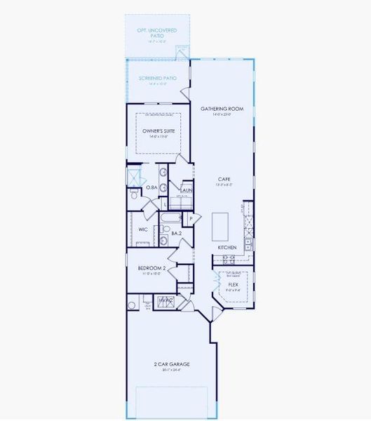 2D floor plan layout of this home in Del Webb at Lake Oconee, Greensboro, GA (Image 4).