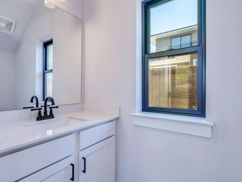 Downstairs' powder room