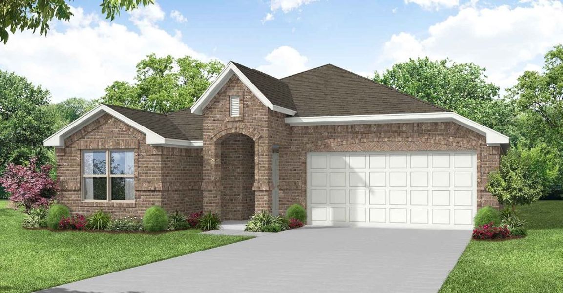 Representative exterior photo of a completed home built from the Boston by Impression Homes in Terra Vella, Haslet, TX (Image 10).