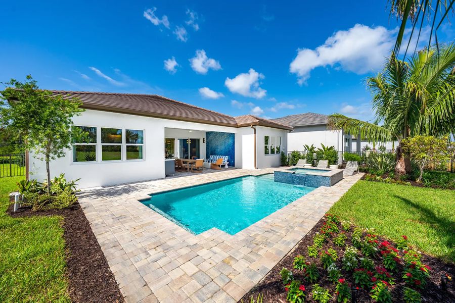 Representative exterior details of a home built from the Sapphire by GL Homes in Valencia Ridge (55+), Wesley Chapel (Image 4).