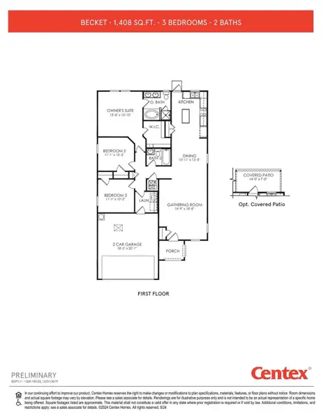 2D floor plan layout of this home in Decker Farms, Magnolia, TX (Image 2).