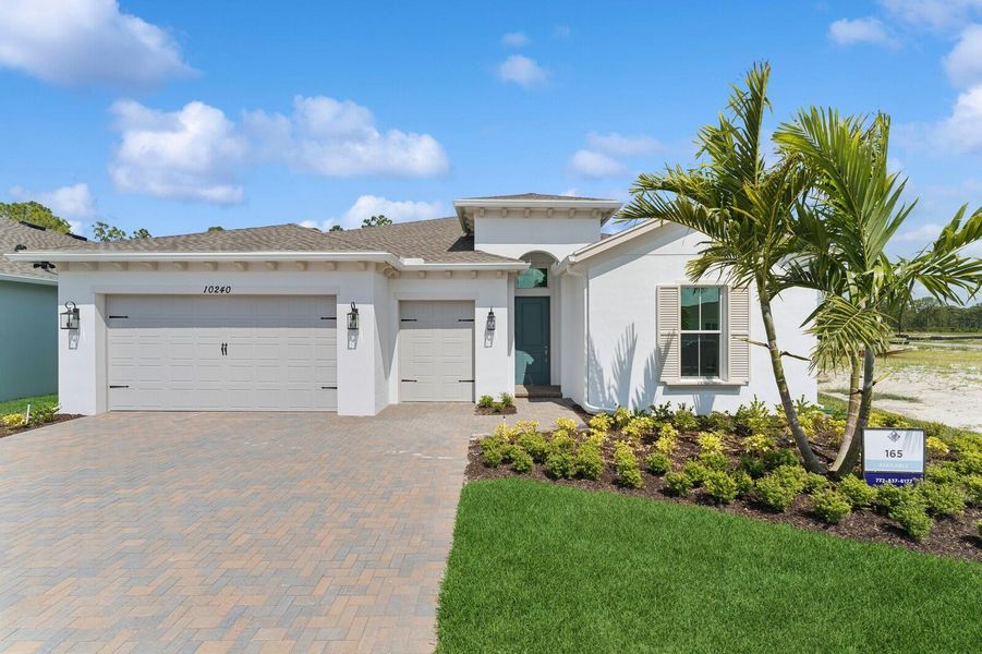 Front exterior of a new home in , Port St. Lucie, FL, highlighting curb appeal (Image 23). Front exterior of a new home in , Port St. Lucie, FL, highlighting curb appeal (Image 23).