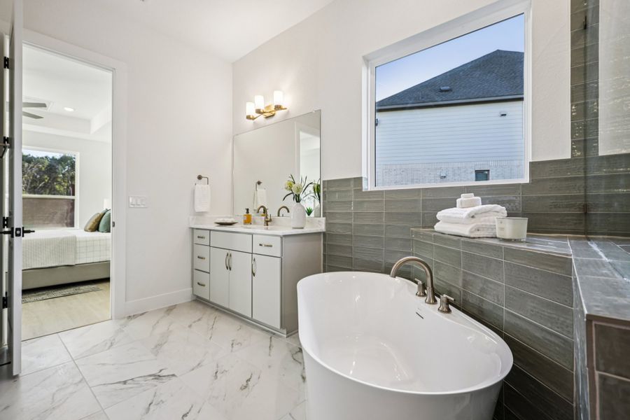 Furnished interior view inside a new home in Sauls Ranch, Round Rock (Image 44).