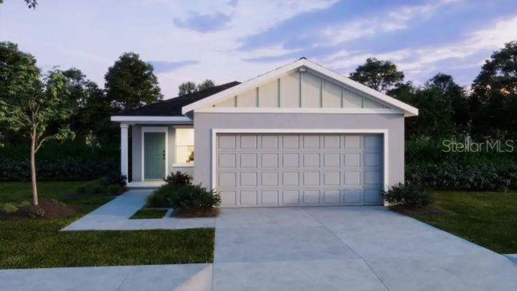 Front exterior of a new home in Heritage Station, Punta Gorda, FL, highlighting curb appeal (Image 1). Front exterior of a new home in Heritage Station, Punta Gorda, FL, highlighting curb appeal (Image 1).