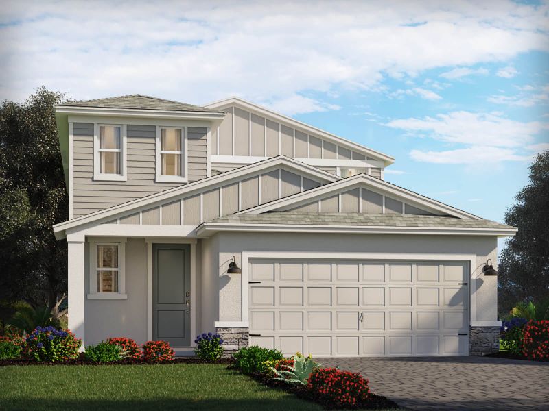 Representative exterior photo of a completed home built from the Ibis by Meritage Homes in Crescent Lakes - Premier Series, Punta Gorda, FL (Image 10). Representative exterior photo of a completed home built from the Ibis by Meritage Homes in Crescent Lakes - Premier Series, Punta Gorda, FL (Image 10).