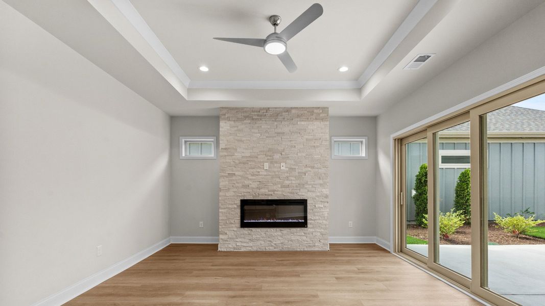 Spacious, unfurnished interior of a new home in Courtyards by Carrell, Ocean Isle Beach (Image 23). Spacious, unfurnished interior of a new home in Courtyards by Carrell, Ocean Isle Beach (Image 23).