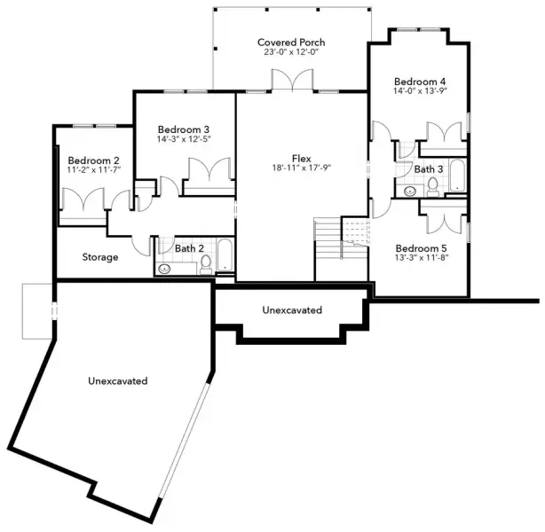 2D floor plan layout of this home in Greenwood County Homes, Ninety Six, SC (Image 5).