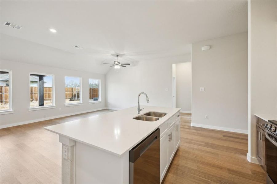 Looking from the pantry into the living space